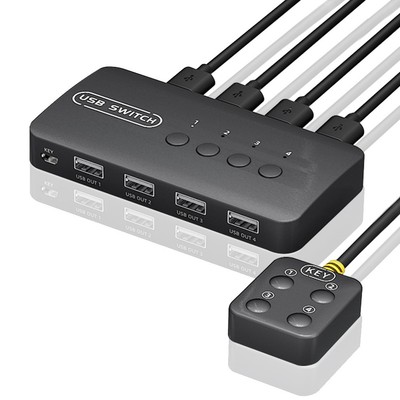 KVM  USB  Shared Controller Adapter 4 Inputs 4 Outputs for Laptop Computer3619