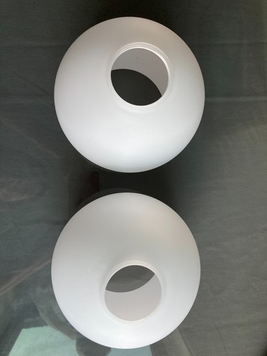 2 Opening Matte White Globe Glass Lamp Shade Replacement Round Cover - Picture 3 of 3
