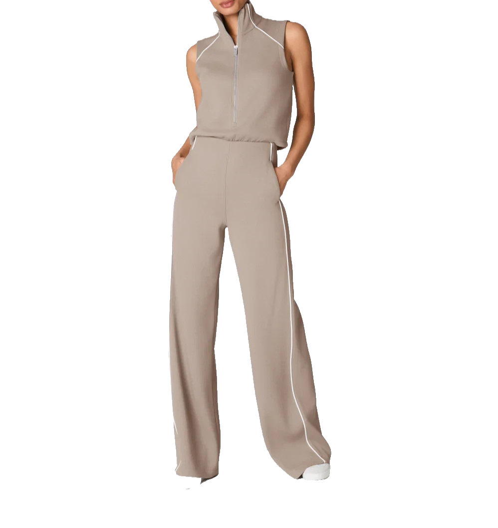 NEW SPANX Air Essentials Pique Sleeveless Mockneck Ashwood