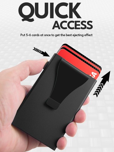 Pop Up Stealth Wallet with Money Clip - RFID Blocking Minimalist for Men - Picture 2 of 6