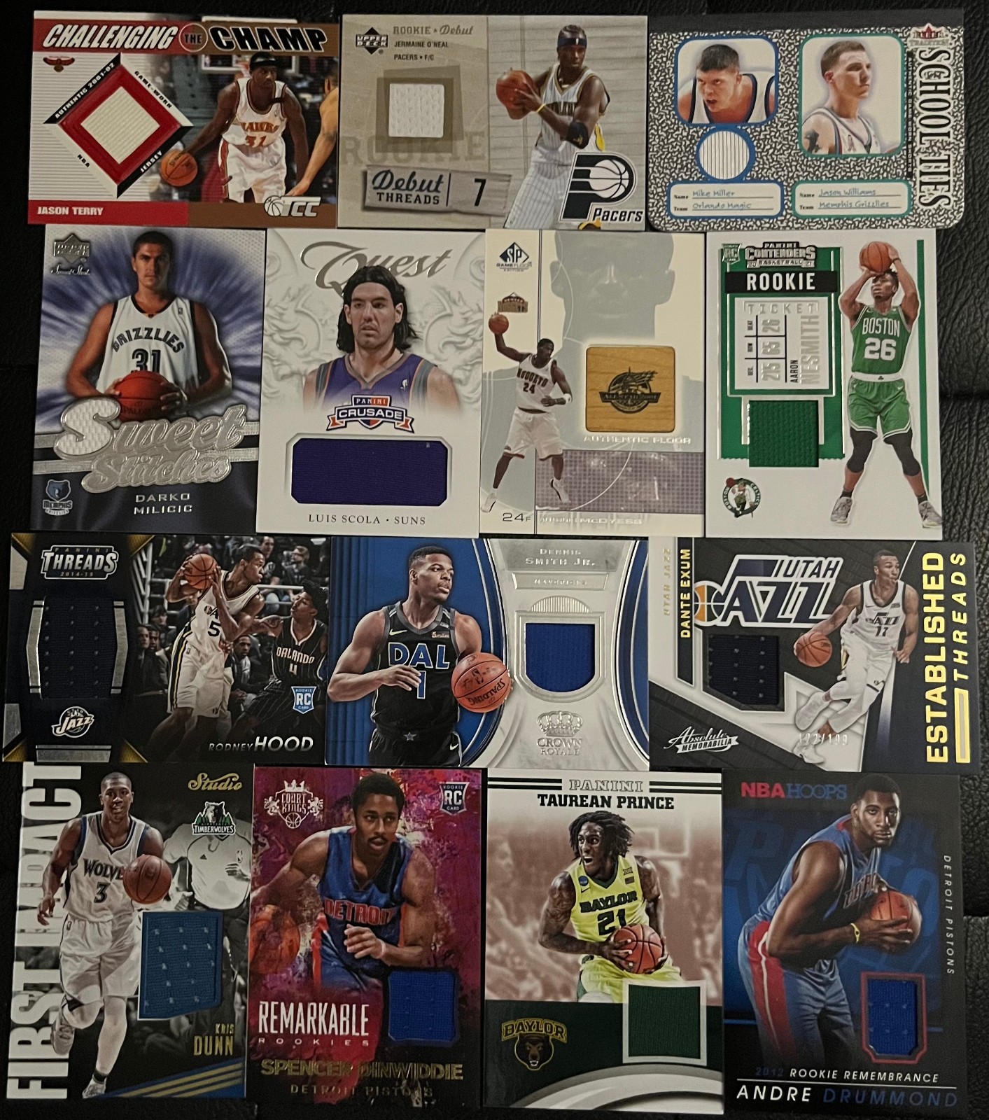 (Lot of 14) 14-Card Basketball Game Used Jersey Lot Jason Terry Mike Miller +++