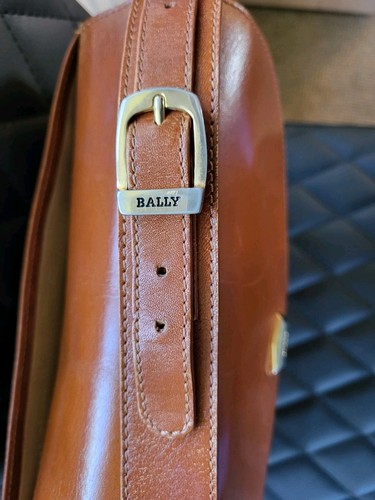 Bally Vintage Tan Genuine Leather Shoulder Bag Handbag - Picture 8 of 13