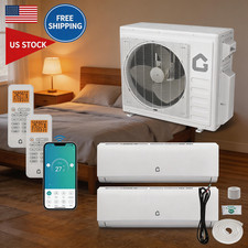 Dual Zone Mini Split Air Conditioner Heat Pump 24 SEER2 WiFi 12K 12K 18000 BTU
