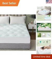 Cooling Gel Infused Queen Memory Foam Mattress Pad for Ultimate Back Pain Relief