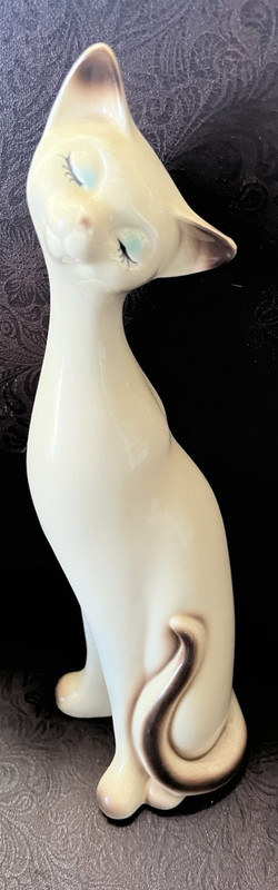 INARCO JAPAN 13" TALL SIAMESE PORCELAIN CAT FIGURE