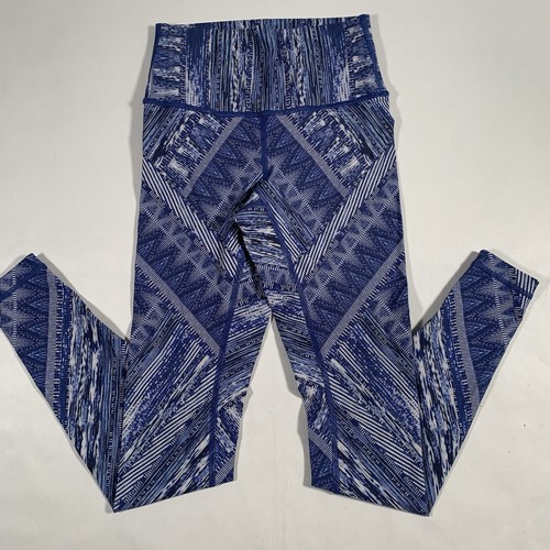 Lululemon Wunder Under HR 26" Tights Women Sz 4 Blue Print Gym LW5AQOS