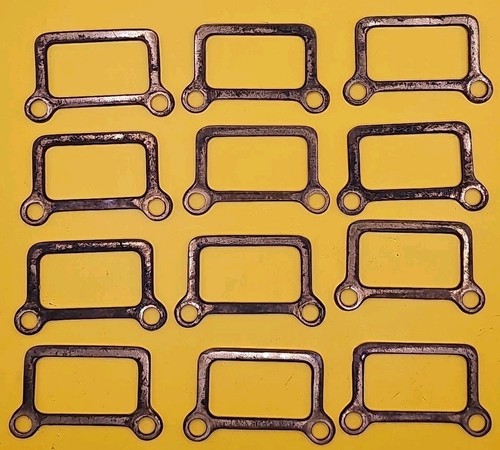12 Antique Brass File Drawer Cabinet Label Card Catalog Tag Holders Approx. 2"w