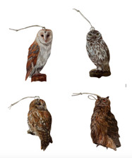 Owl Christmas Tree Decorations - Set of 4 - Owl Gifts - B1/2/3/7-D