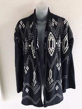 LUCKY LOTUS Lucky Brand Aztec Knit Topper Size M Medium