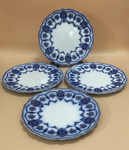 Set of Four Johnson Brothers Eclipse Flow Blue Luncheon Plates - England - Picture 4 of 20