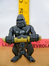 Vintage McDonald's 1998 Jungle Gorilla With Swinging Baby 3.5" Hard Plastic Toy