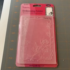 Crafts Too ROSE AND HEART FRAME Plastic Embossing Folder 5x7CTFD3039