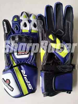 Suzuki  Motorcycle Motorbike Racing Leather Gloves Race Gants Guantes