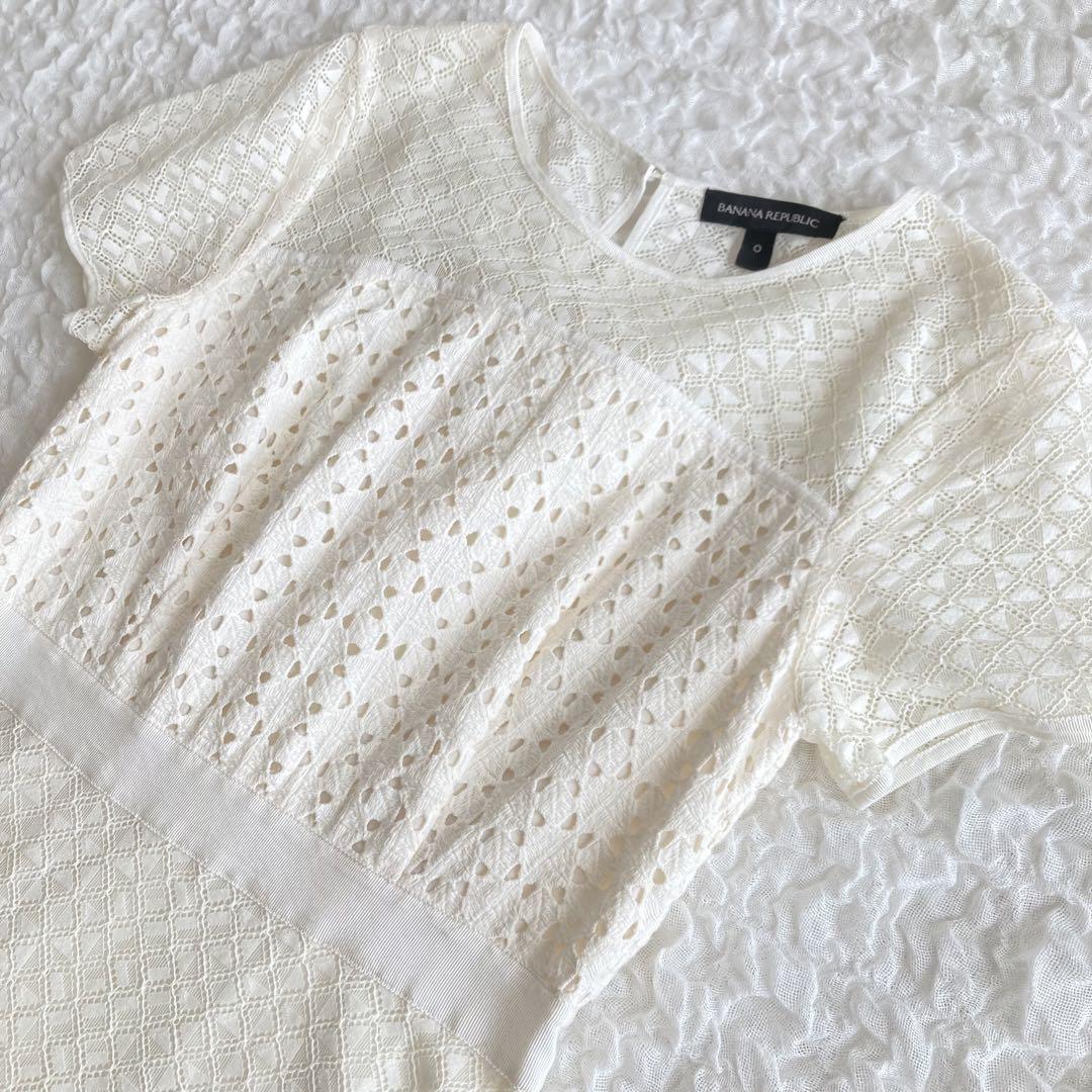BANANA REPUBLIC All-lace ivory dress 0 | eBay