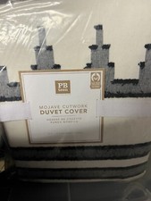 Pottery Barn Teen Mojave cutwork charcoal ivory Twin Duvet Cover New w tag