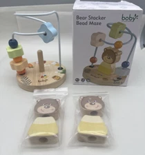 Baby Bear Stacker Bead Maze wooden Toddler baby toy (SLIGHT BOX DAMAGE) *READ..