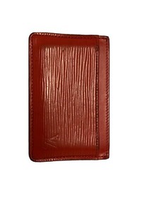 Louis Vuitton Card Holder Business Card Pocket Wallet Red Epi Leather Used | eBay