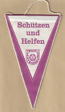 Wimpel DDR Zivil Verteidigung Sch&uuml;tzen und Helfen  ca 25 cm x 15 cm