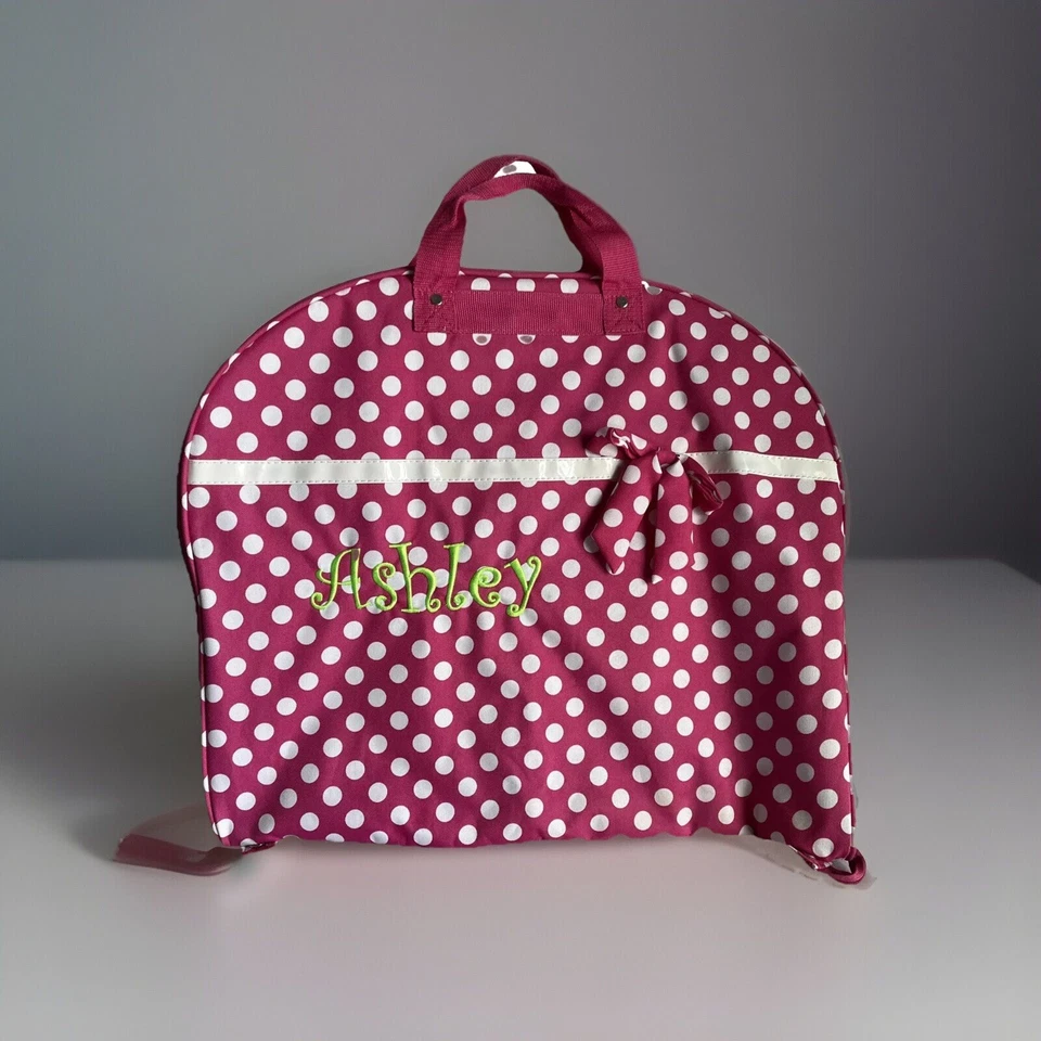 Bolso de Ropa Niños Jóvenes Colgante Lona Rosa Blanco Lunares Asas Bolsillo Ashley Foto 2 de 4