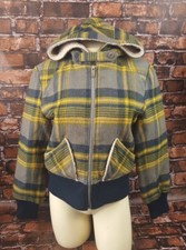 Life Energy Intelligence Ski Jacket Women Size Medium Snow Heavy Yellow Plaid