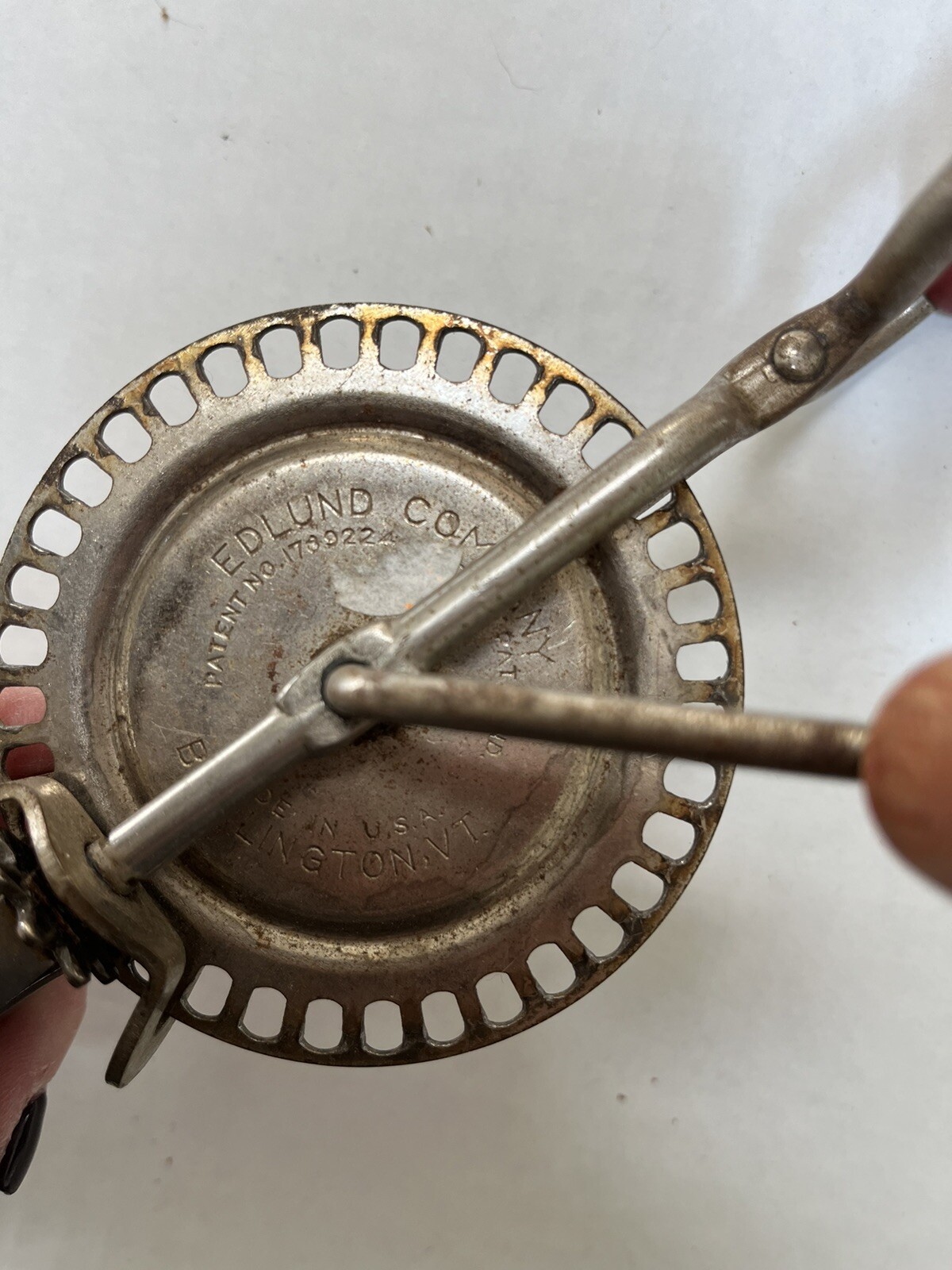 Vintage Red Handled Edlund Company Beater Burlington Vermont 12 Inches