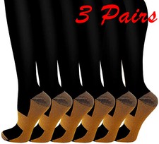 3x Calcetines de compresión hasta la rodi…