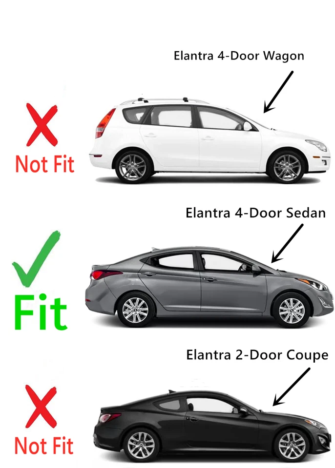 Fits 2011-2016 Hyundai Elantra Sedan Passenger Side Right Rear Door Window Glass Foto 3 de 4