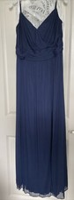 NWT Davids Formal Dress Navy Blue Chiffon Sz 16 - $169