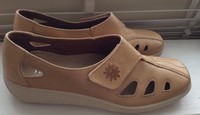 Hotter Shoes Size Uk5 passiongolden Beige Leather Velcro Hotter Shoes Size Uk5 passiongolden Beige Leather Velcro