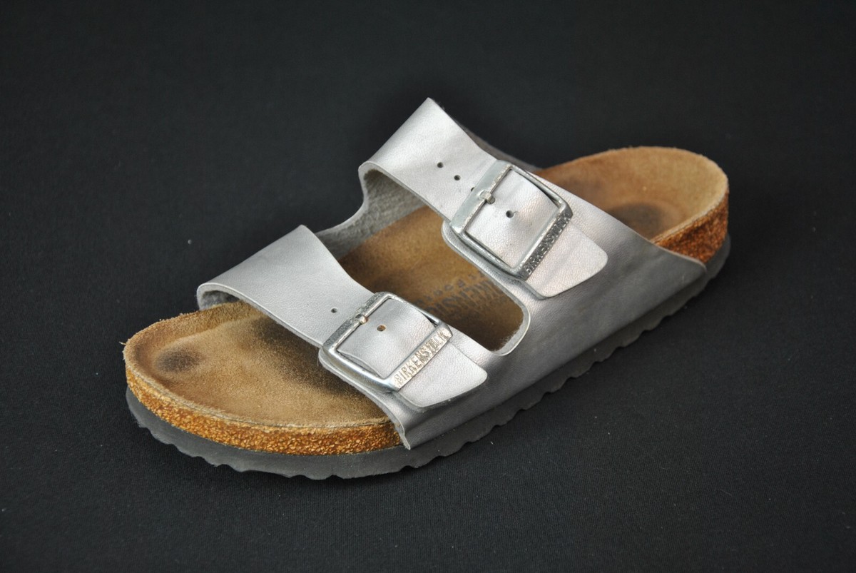 BIRKENSTOCK アリゾナ シルバー 37 240cm Birkenstock Arizona Sandals Shoes Silver 37 L 6 Soft Footbed