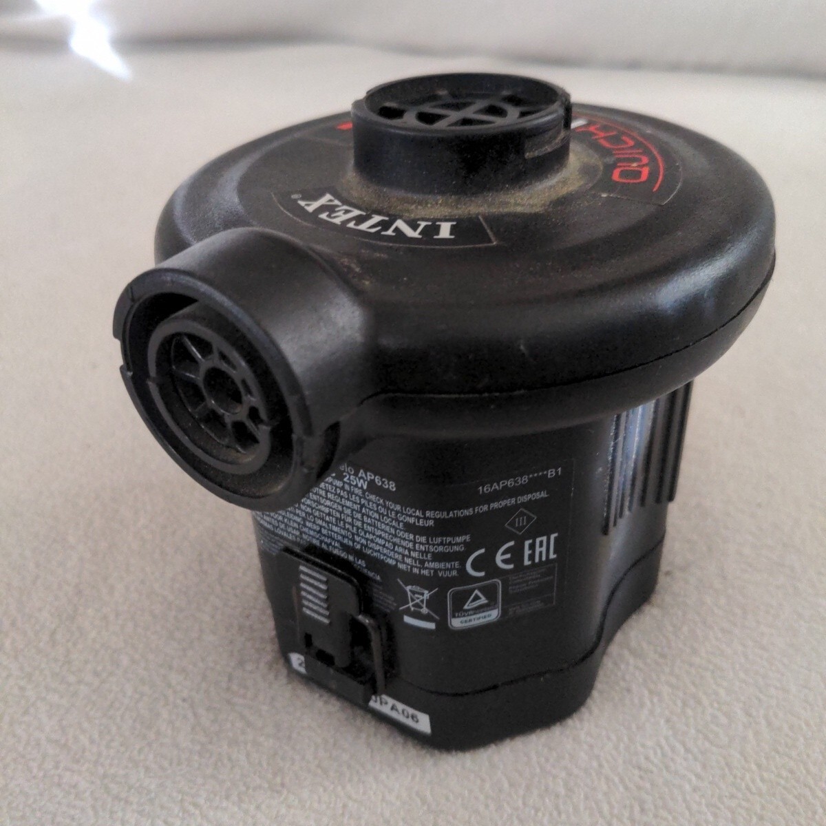 INTEX QUICK FILL 06C AIR MATTRESS PUMP BATTERY OPERATED Model AP638 eBay