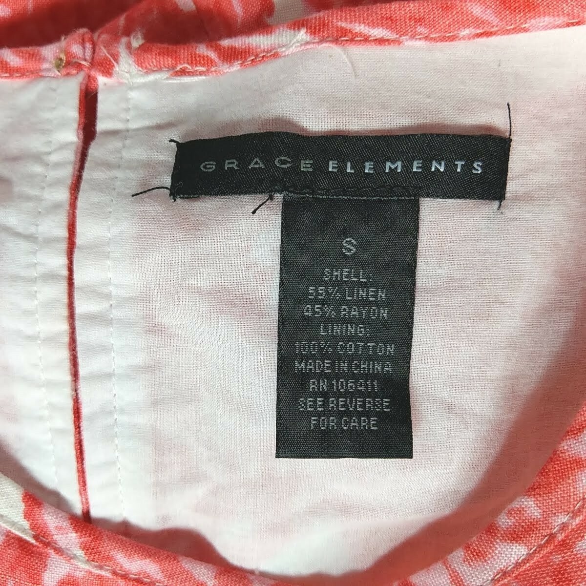 Grace Elements Shift Dress Small Orange White Pai… - image 4