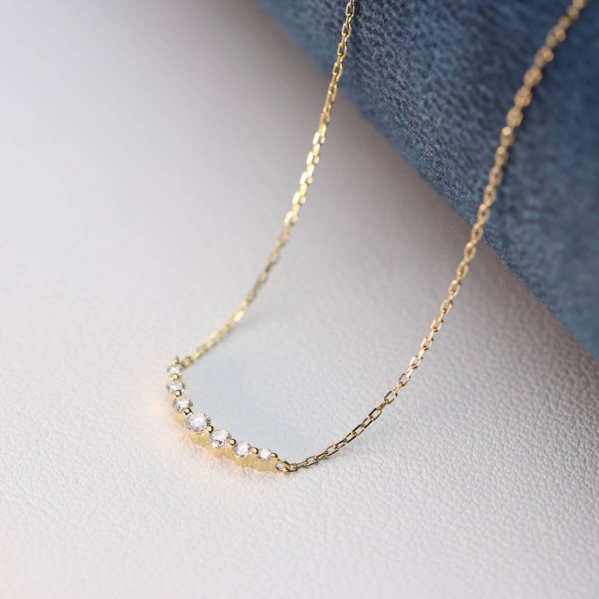 agete⭐︎K18 diamond necklace Agete K18 Diamond 0.1ct Line Necklace 24 1409S | eBay