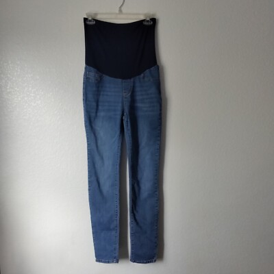 Song Maternity Jeans Size M Blue Back Pockets Medium wash Skinny Stretchy Casual