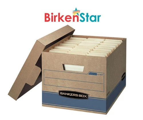 Bankers Box Heavy Duty Storage Boxes, 10" x 12" x 15" 10 Pack, Kraft Brown