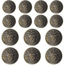 14 Pieces Antique Brass Metal Blazer Buttons Set 23Mm 18Mm for Blazers, Suits