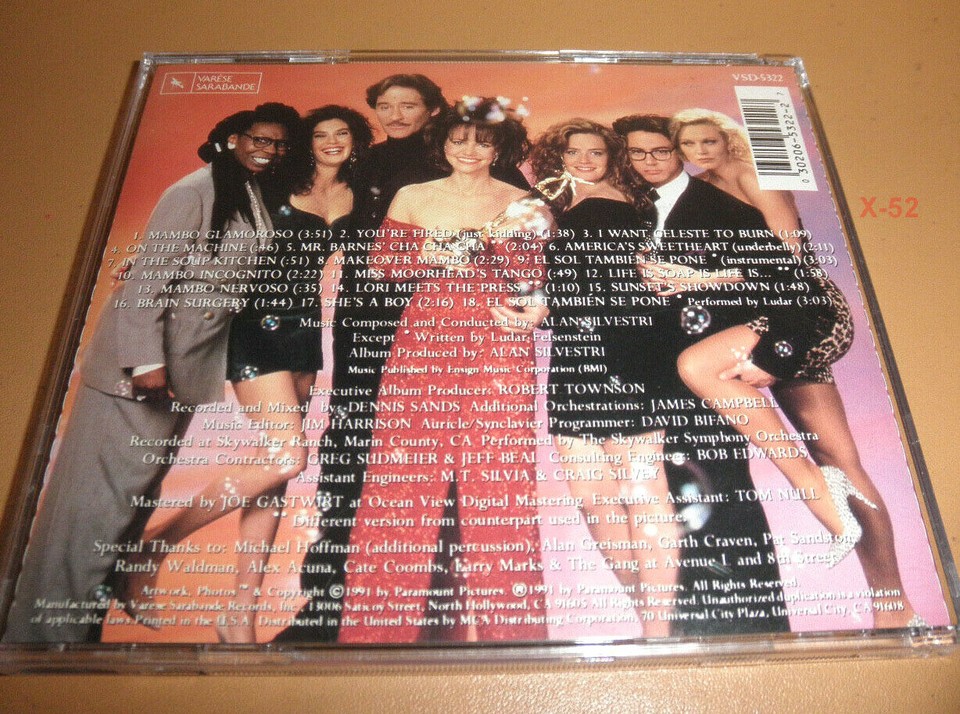 Soapdish CD soundtrack Alan Silvestri robert downey jr elizabeth shue