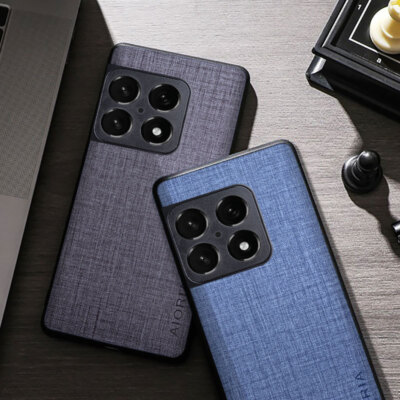 For Oneplus 10 Pro, Luxury Business Retro Nylon Cloth Soft Rubber Case Cover