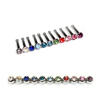 11er  oder  22er Set   Nasenpiercing   Piercing   STECKER   Nose Stud Straight  