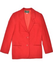 Les Copains Womens 2 Button Blazer Jacket It 40 Small Red Wool Rp03