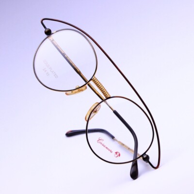 Casanova MTC 4 Vintage Eyeglasses Brille Gold Plated 24 kt Italy Retro Design 