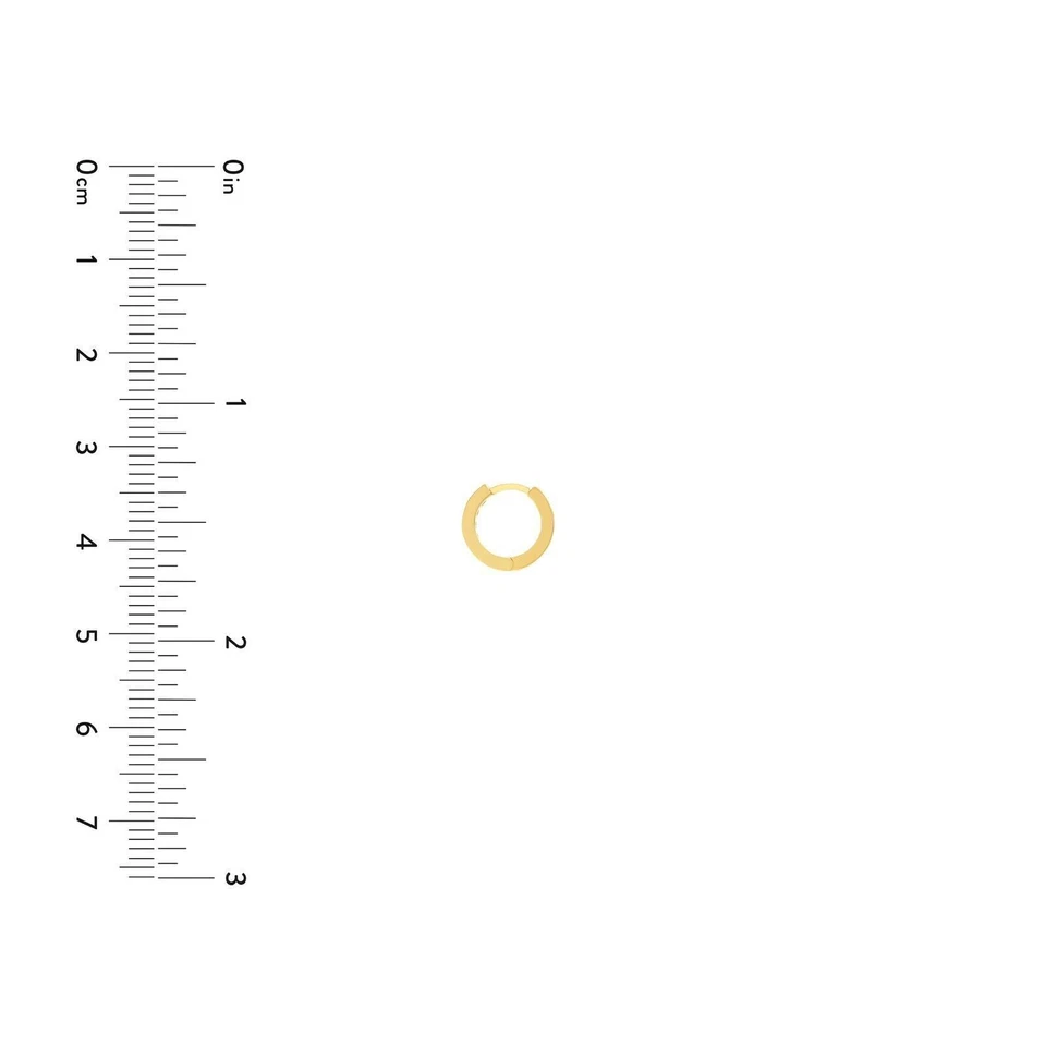 10mm Huggie with Genuine Turquoise Hoop Earrings Real 14K Yellow Gold 1.35 grams - Image 4 of 4