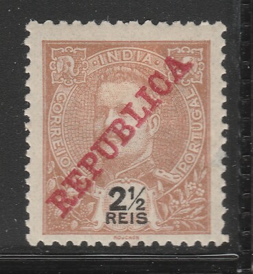 Portugal Kolonie INDIEN 1911 Republica 2 1/2r MH* Briefmarke A28P34F29180