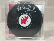 WILL BUTCHER Signed New Jersey Devils Logo Hockey Puck (JSA Witness COA)