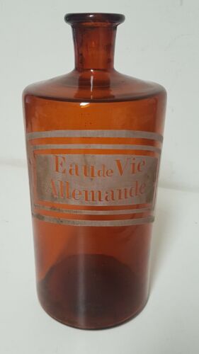 ANCIEN POT A PHARMACIE verre marron  ( APOTHICAIRE ) - Photo 1/2