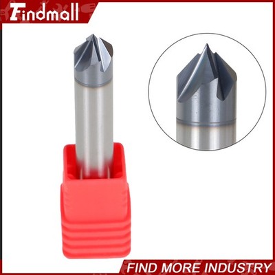 2Pc Double End 3/8'' 2-1/2'' Overall Length 4 Flute 90 Degree Carbide Chamfer Mill