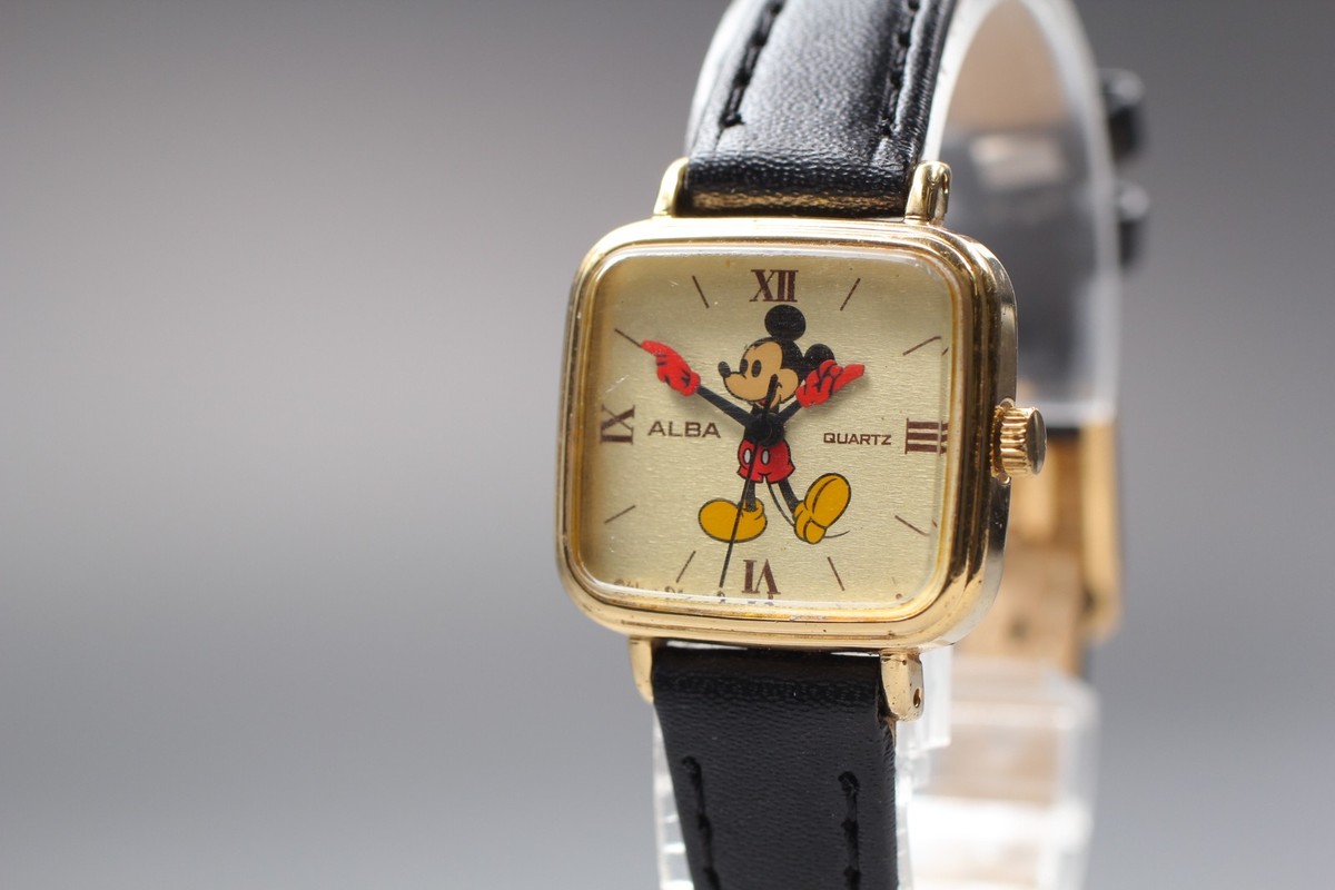 Vintage [Exc+5] SEIKO Mickey Mouse Alba Y481-5010 QZ Men's