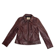Vintage Wilsons Leather Jacket Moto Buckle Collar Women's Size L USA Made Biker