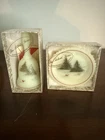 Fenton Glass Vintage Mini Custard With Cardinal Scene Plate And Bell.  Signed