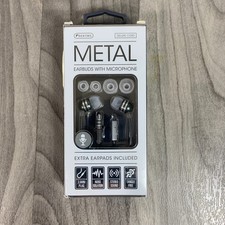 Sentry metal ear buds with microphone noise isolation spare cushions
